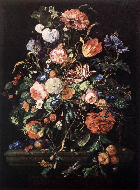 Jan Davidsz. de Heem Flowers in Glass and Fruits oil painting picture